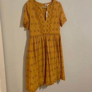 NWT Madewell Scalloped Broderie Midi Dress